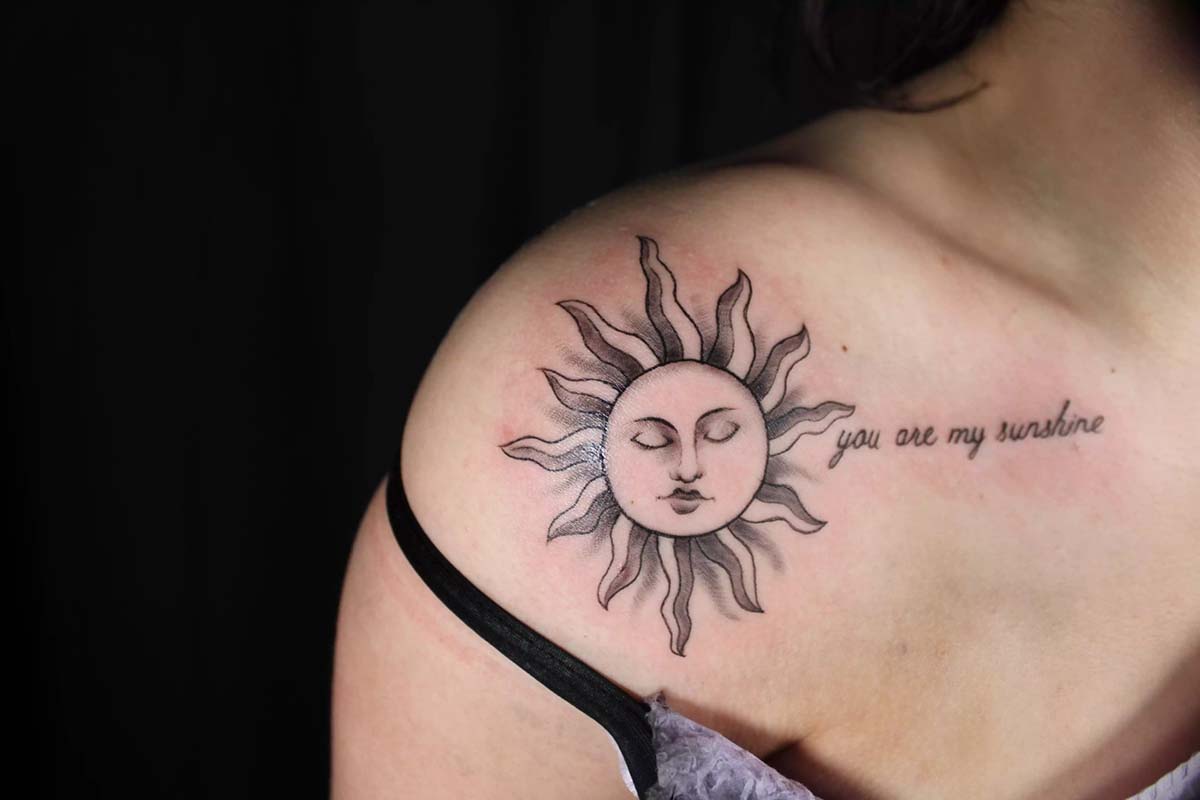 sunshine tattoo outline